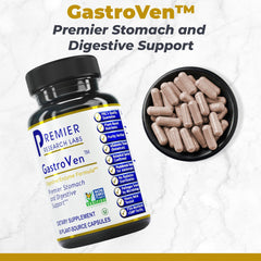Premier Research Labs GastroVen capsules arranged for convenient daily digestion