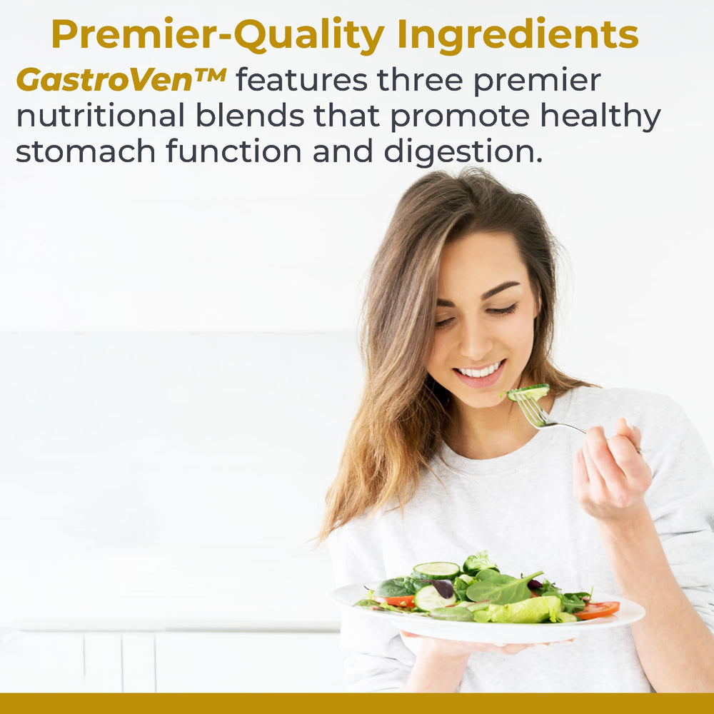 Ginger and fennel imagery with Premier Research Labs GastroVen for gut comfort