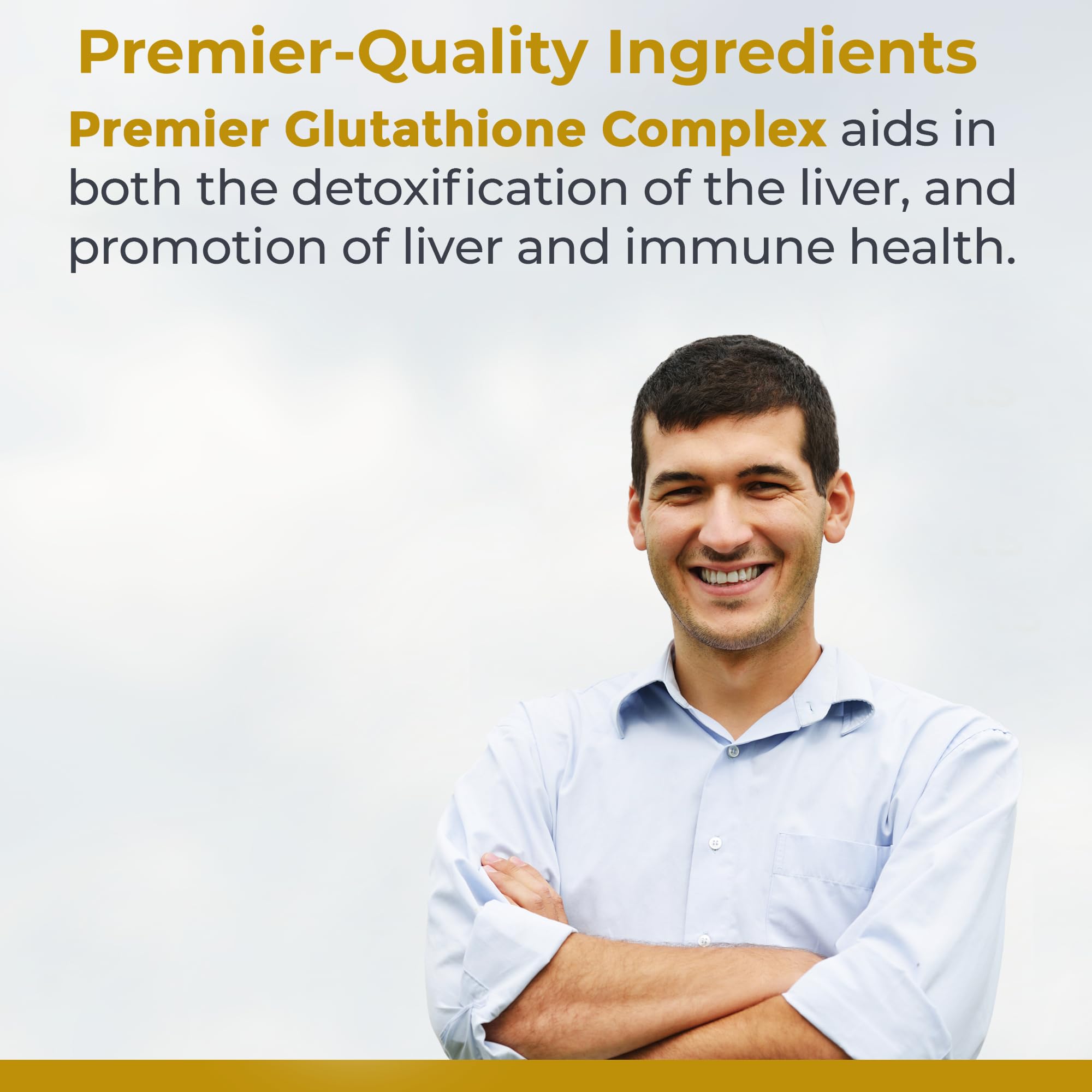 Premier Research Labs Glutathione Complex label highlighting quality ingredients