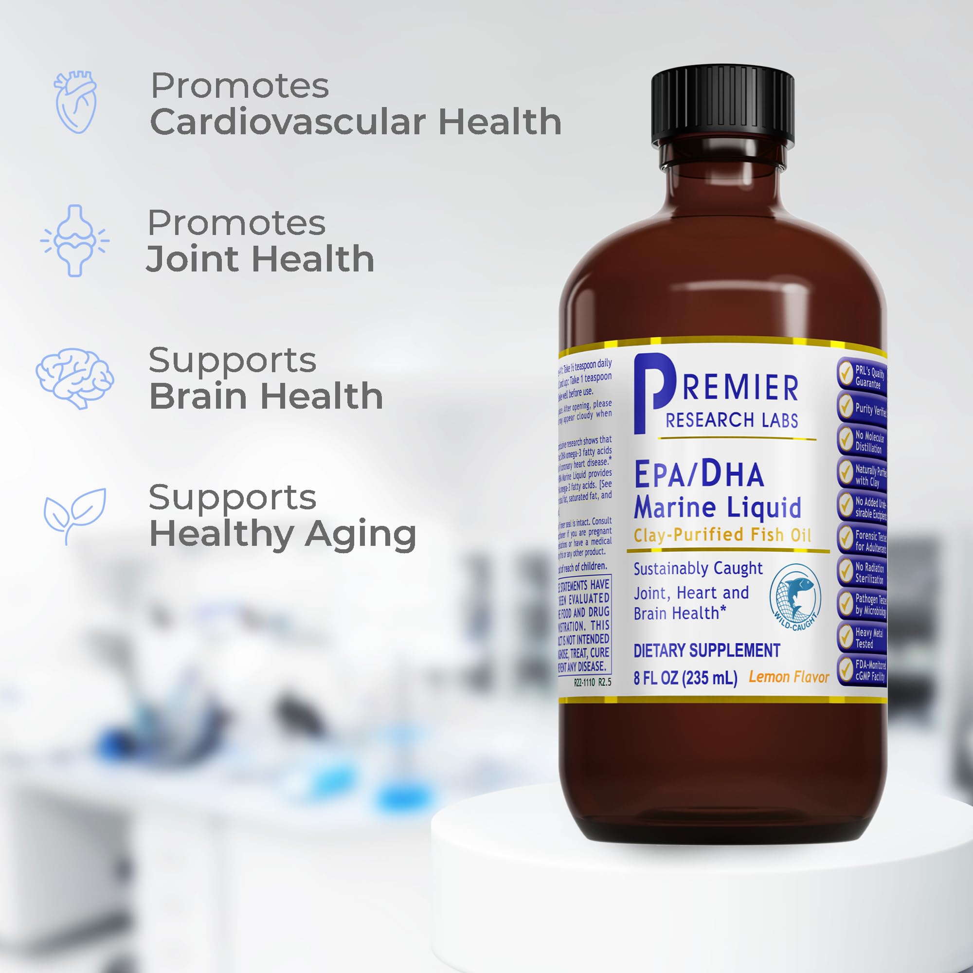 Premier Research Labs heart health omega-3 supports cardiovascular function.