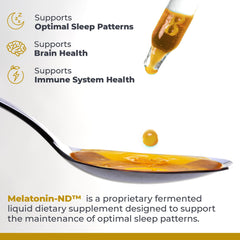 Melatonin-ND sublingual drops for fast absorption and convenience.