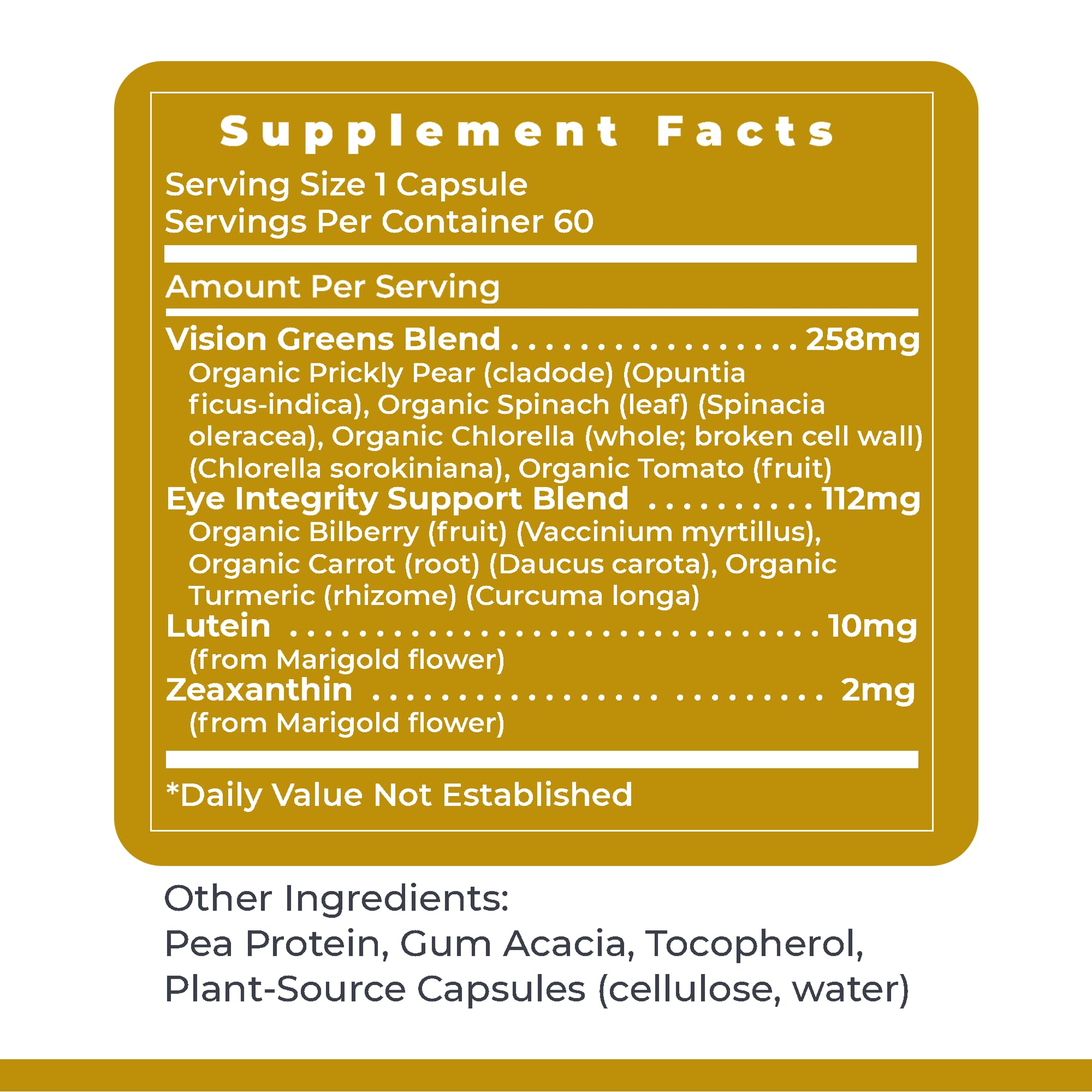 Vegetarian capsules: plant-based eye health supplement from Premier Research Labs
