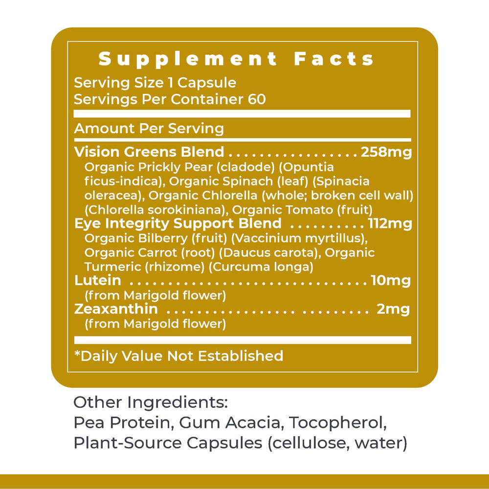Vegetarian capsules: plant-based eye health supplement from Premier Research Labs