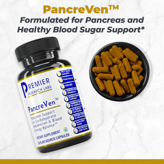 Premier Research Labs PancreVen capsules ready to take as part of daily digestive routine