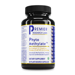 Premier Research Labs Phyto Methylate bottle with methylated B vitamins for daily wellness.