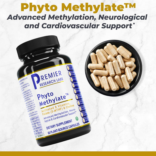 Premier Research Labs Phyto Methylate capsules ready for brain and heart support.