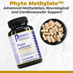 Premier Research Labs Phyto Methylate capsules ready for brain and heart support.