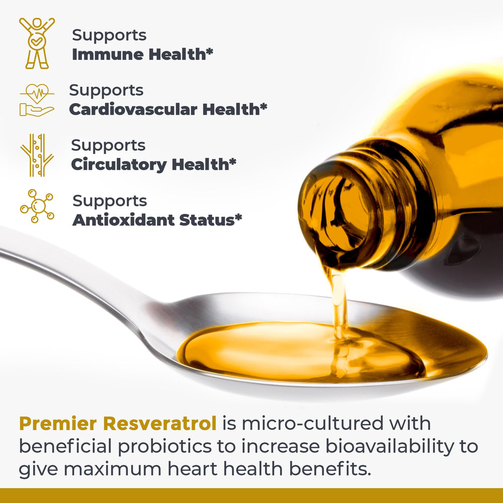 Premier Research Labs Resveratrol bottle with culture imagery to suggest improved bioavailability.