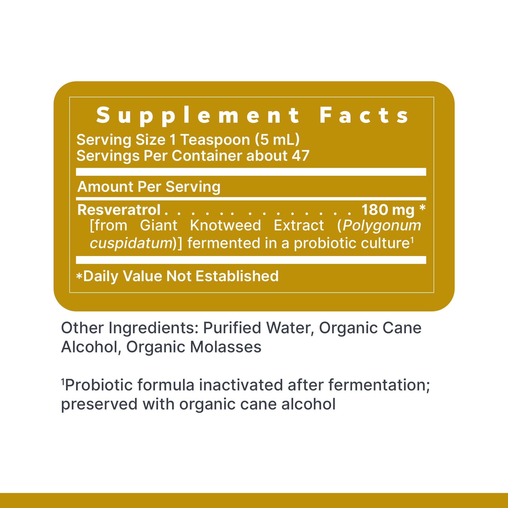 Premier Research Labs Resveratrol bottle on a counter featuring sustainably sourced ingredients.