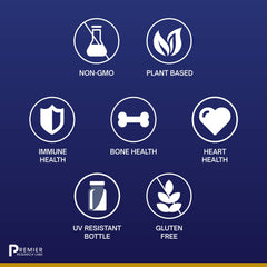 Premier Research Labs vegan D3+K2 bottle angled for shelf appeal and trust.