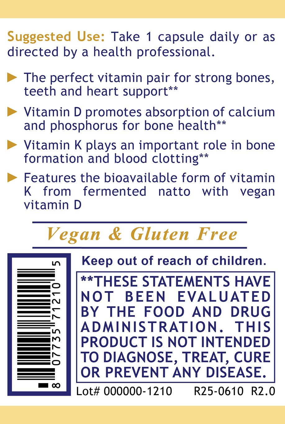 Premier Research Labs vegan D3+K2 capsules pack suitable for daily supplementation.