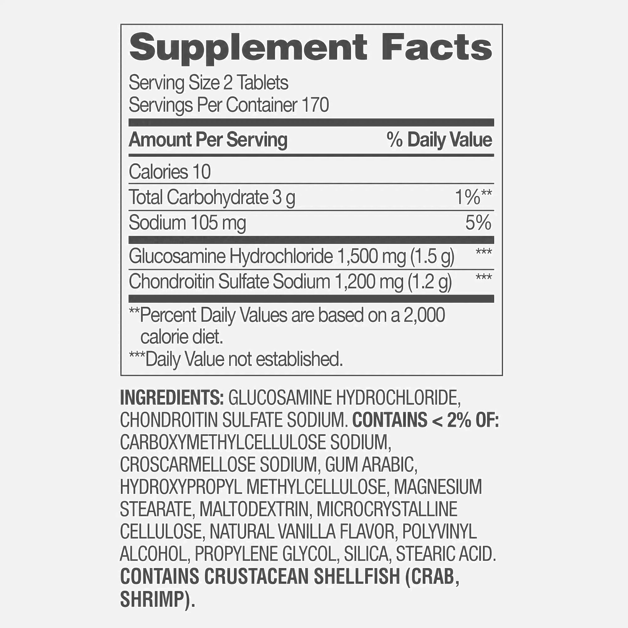 Spring Valley glucosamine tablets daily-dose close-up for mobility