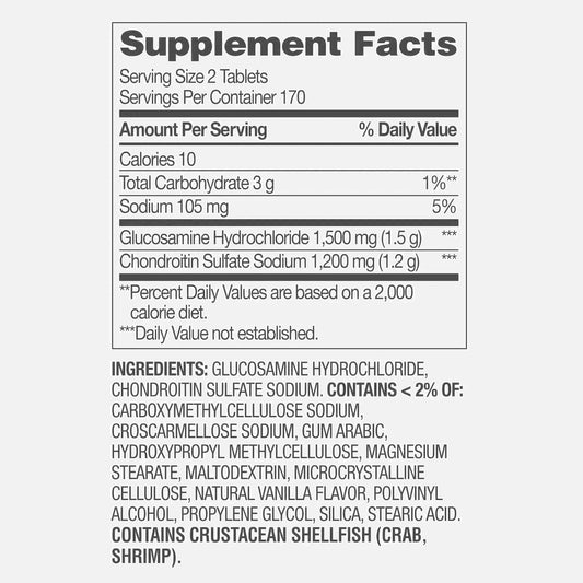 Spring Valley glucosamine tablets daily-dose close-up for mobility