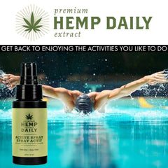 Premium Hemp Daily spray applied to targeted areas for mess free use
