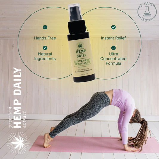 Premium Hemp Extract Daily Active Spray packaging shown as an eco friendly gift