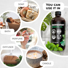 Premium Nature Peppermint Oil on skin demonstrates cooling sensation and refreshing care.