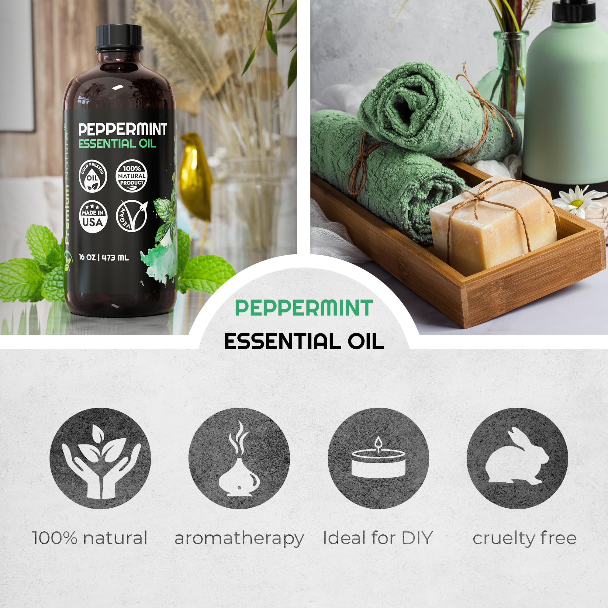 Premium Nature Peppermint Oil for soap making showcases versatile aromatic base.