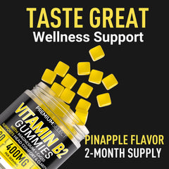 Pineapple flavor detail and sugar-free formula of gummies