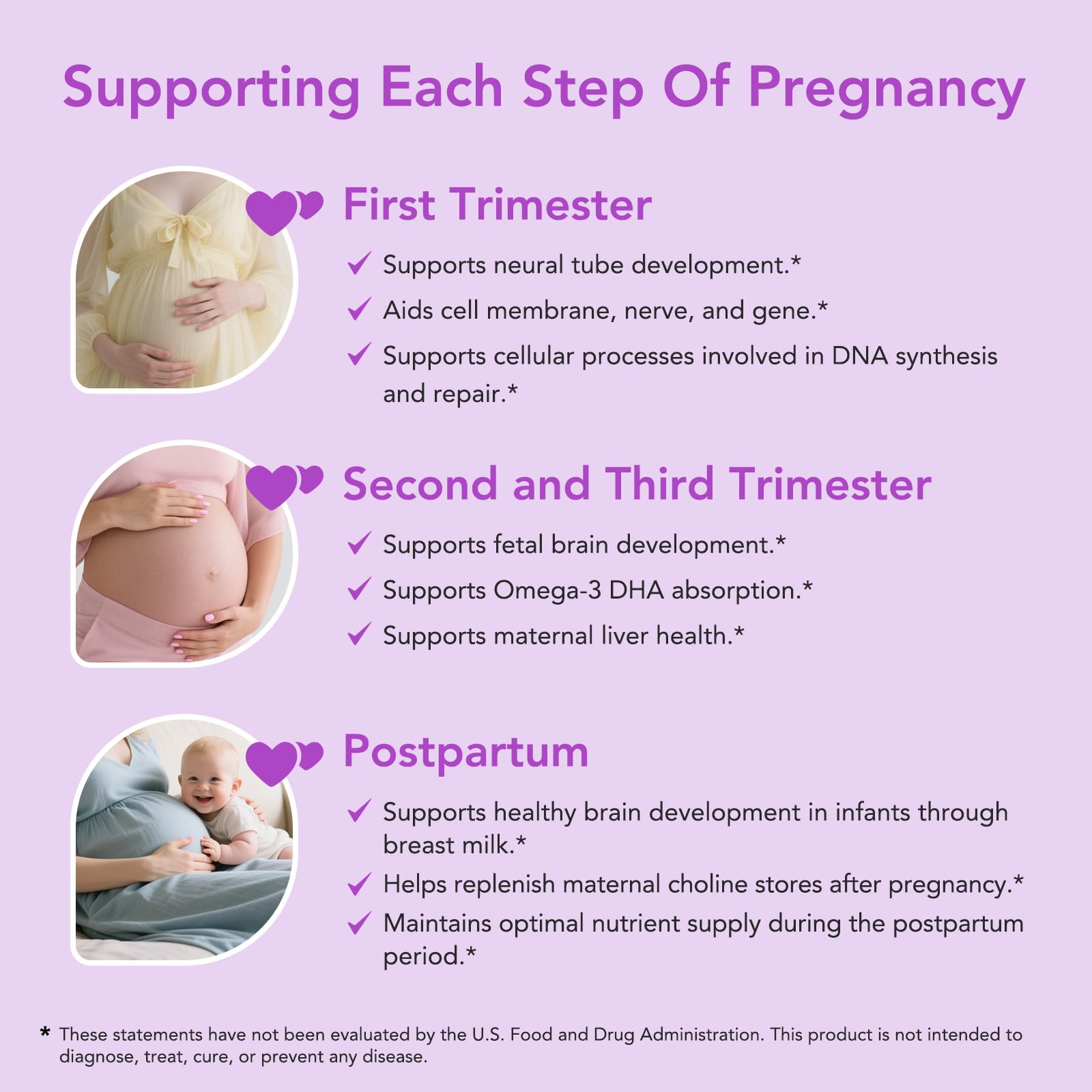Premom daily routine scene featuring choline supplementation during pregnancy.