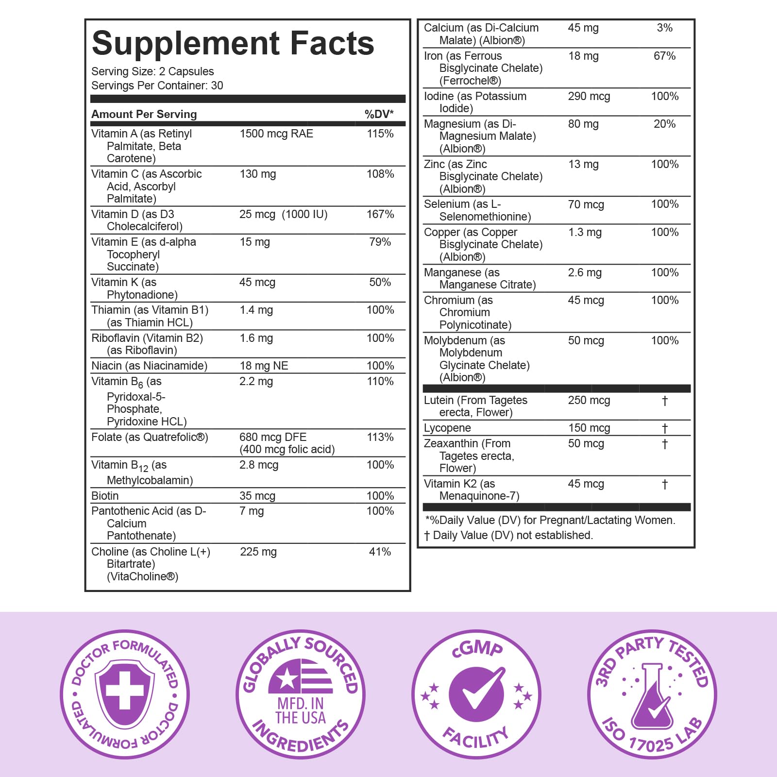 Premom label ingredient list close-up shows traceable formulation.