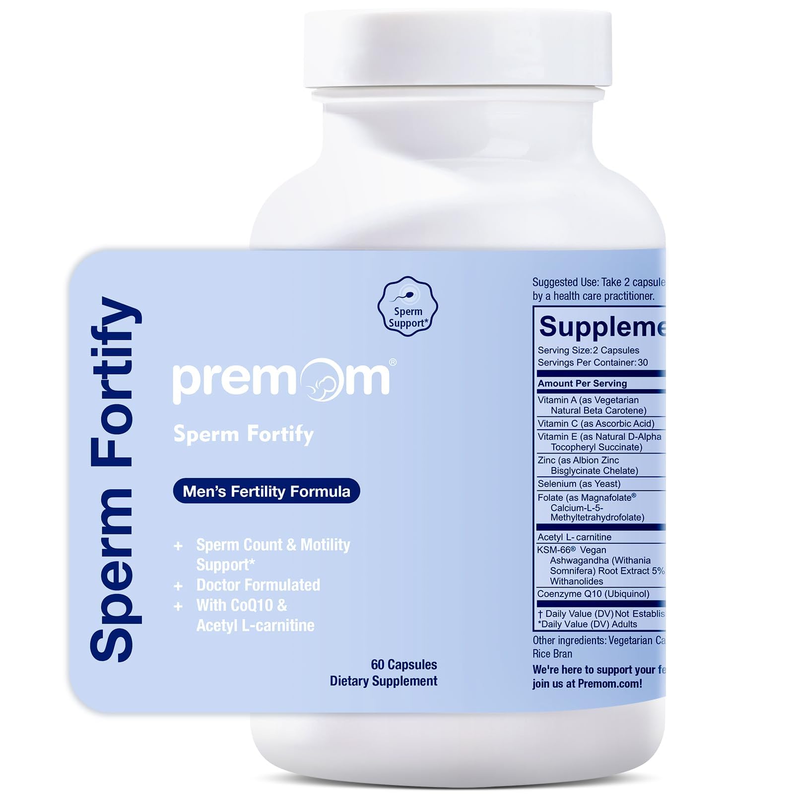 Premom Sperm Fortify lab-tested seals ensure purity and potency.
