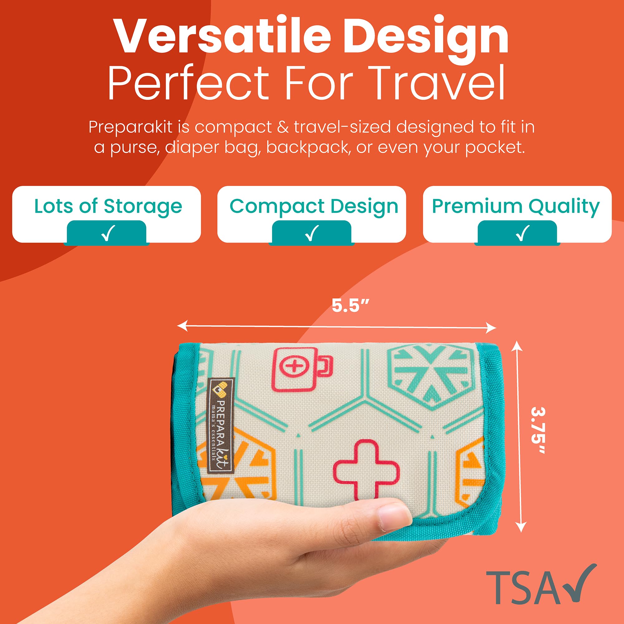Preparakit easy-open design in teal enables fast access