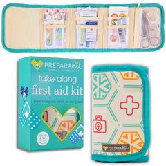 Preparakit travel first aid kit for kids in teal case for on-the-go safety