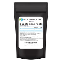 Prescribed For Life adenine powder in resealable pouch for easy storage and freshness.