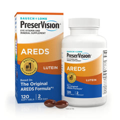 PreserVision AREDS formula bottle with capsules supporting AMD-related eye health