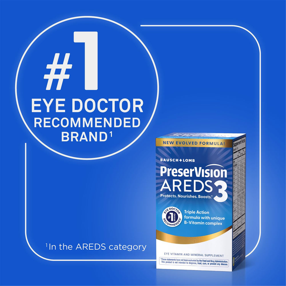PreserVision AREDS3 ingredients visual showing essential nutrients for eye support.