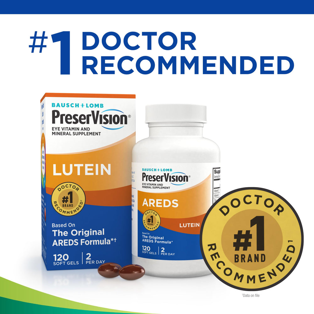 PreserVision packaging showing brand history and trusted eye care legacy