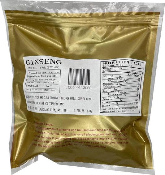 President Brand Wisconsin ginseng root closeup; authentic dried texture for cooking.