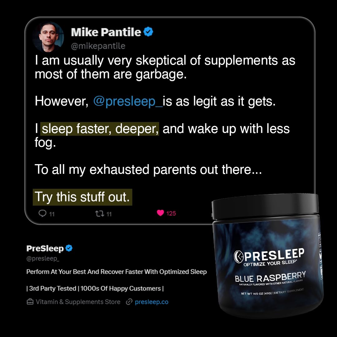 PreSleep L-theanine ingredient suggesting mental calm before sleep