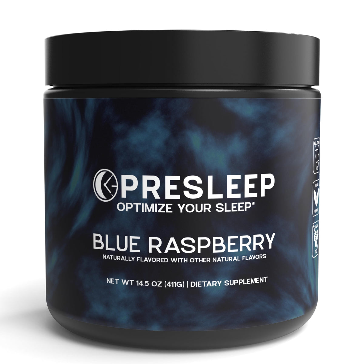 PreSleep natural sleep powder bottle showing a calming bedtime routine