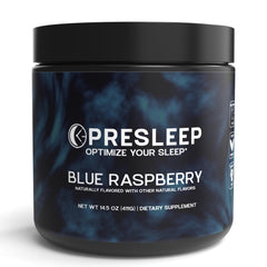 PreSleep natural sleep powder bottle showing a calming bedtime routine