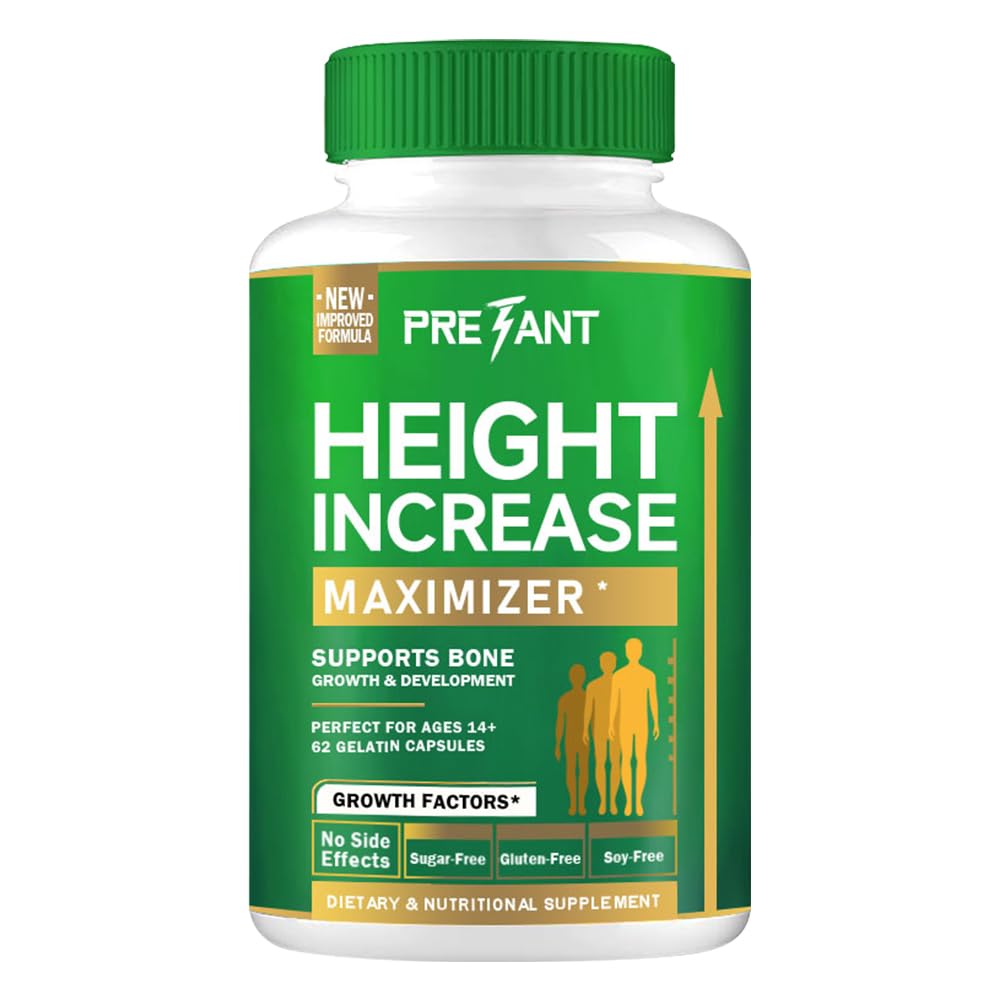 Pretant Growth bottle front shows a daily bone-support supplement.