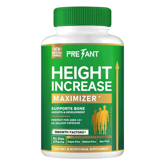 Pretant Growth bottle front shows a daily bone-support supplement.