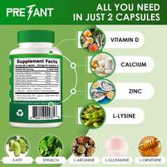 PRETANT Growth Capsules dosage chart demonstrates simple daily use.