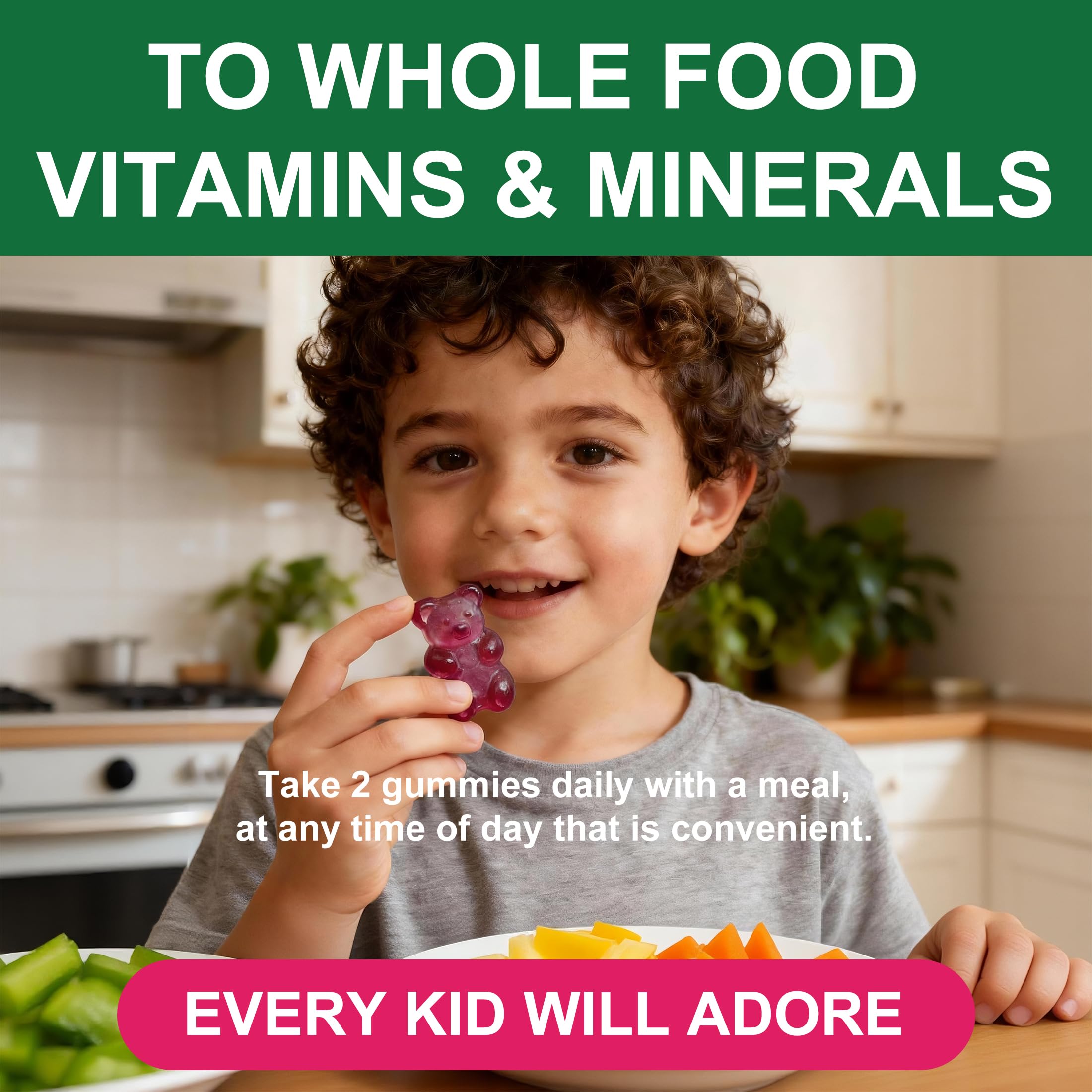 Nutrition panel showing calcium, vitamin C, zinc and other ingredients