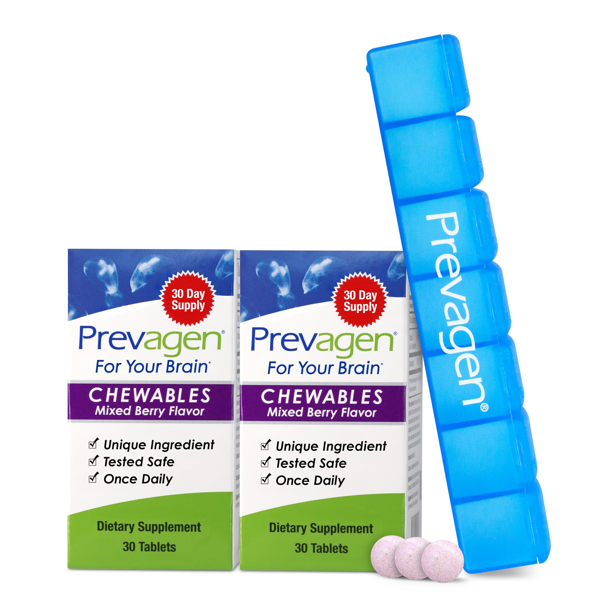 Prevagen Regular Strength mixed berry chewables, a convenient daily supplement for on-the-go routines