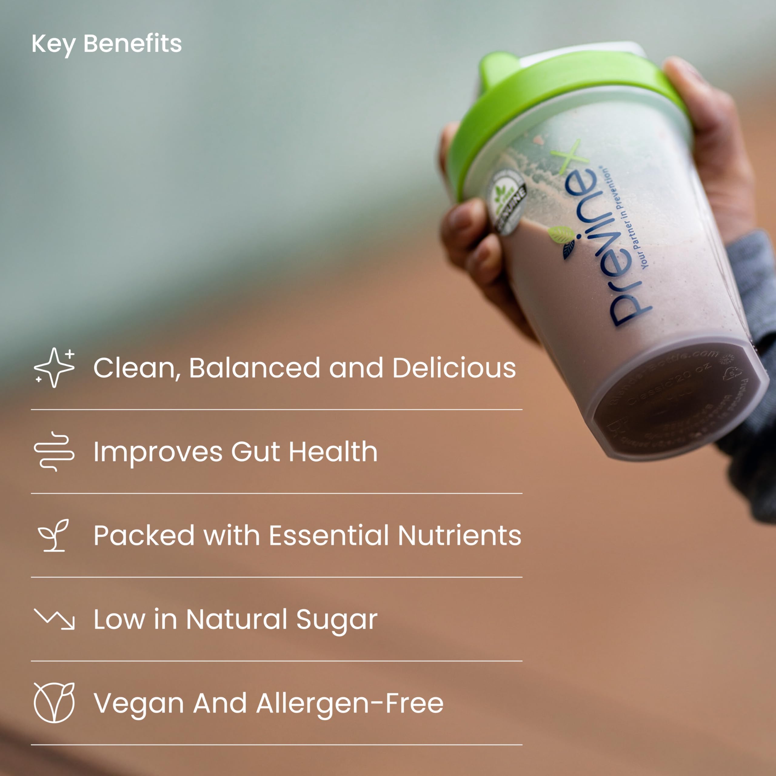Previnex Nourify Plus probiotic blend emphasizes gut-friendly protein support.