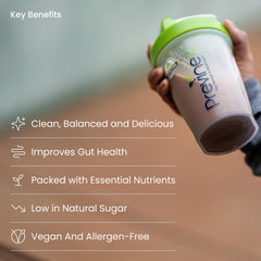 Previnex Nourify Plus probiotic blend emphasizes gut-friendly protein support.
