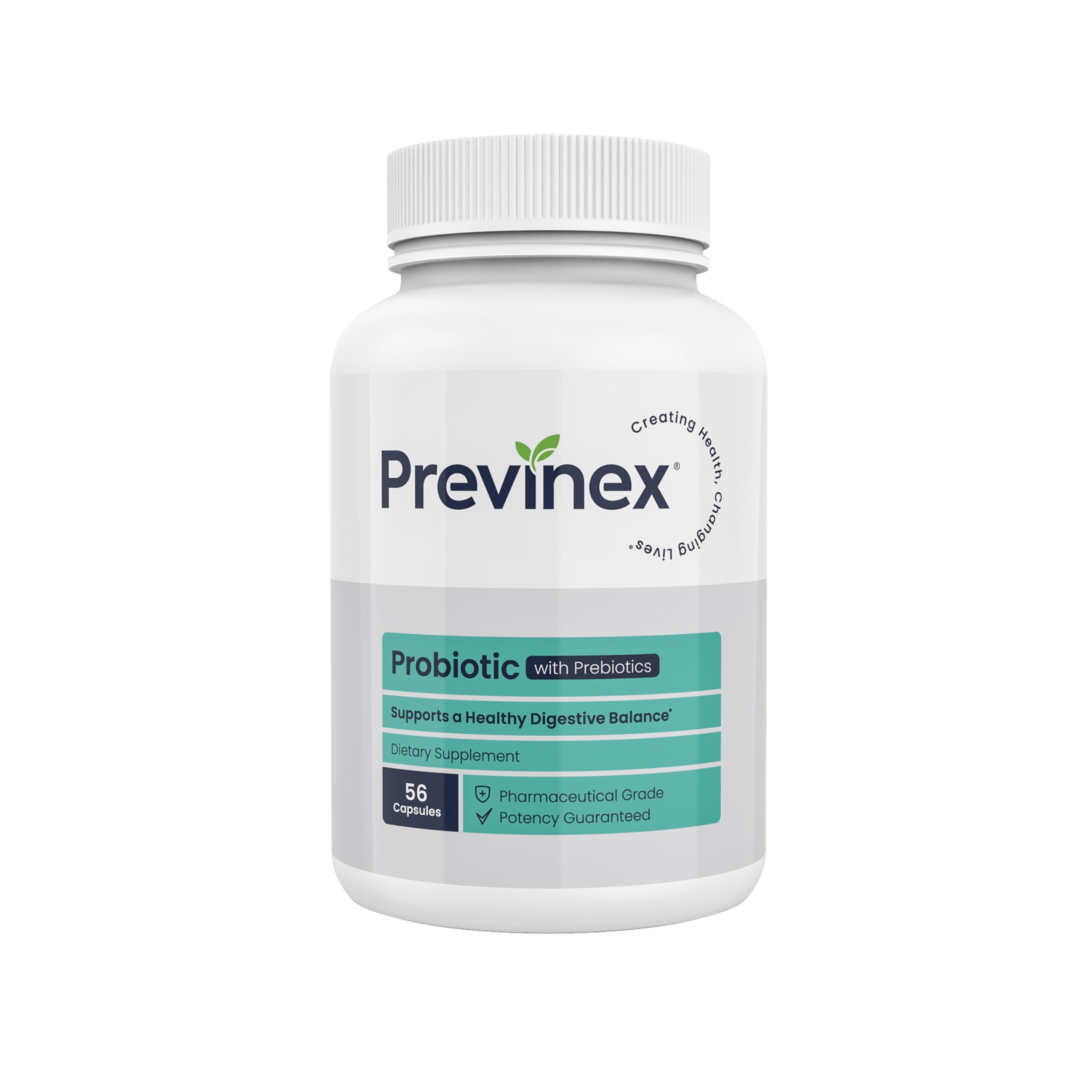 PrevInex Probiotic bottle front showing daily digestion support