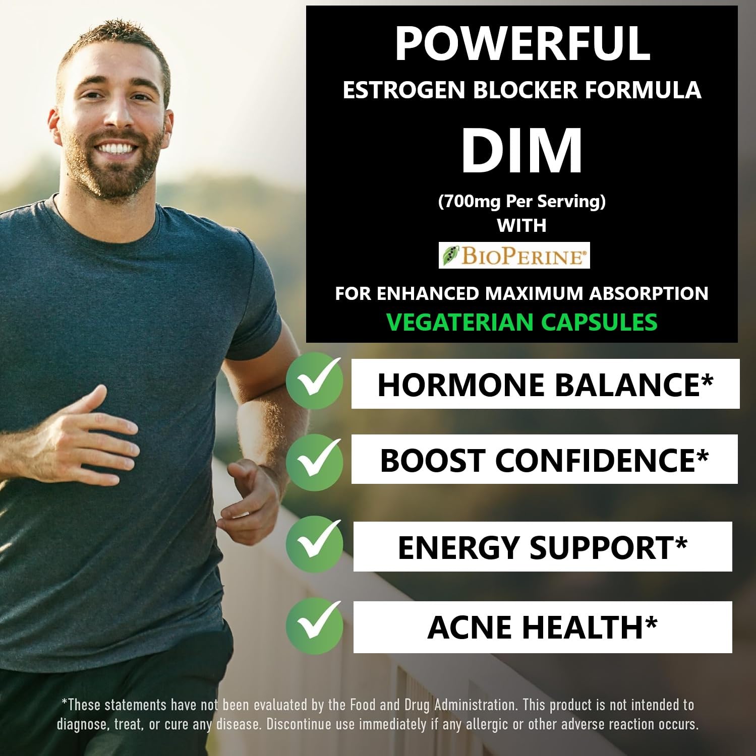Pride Nutrition E-Block DIM 700mg with BioPerine for absorption.