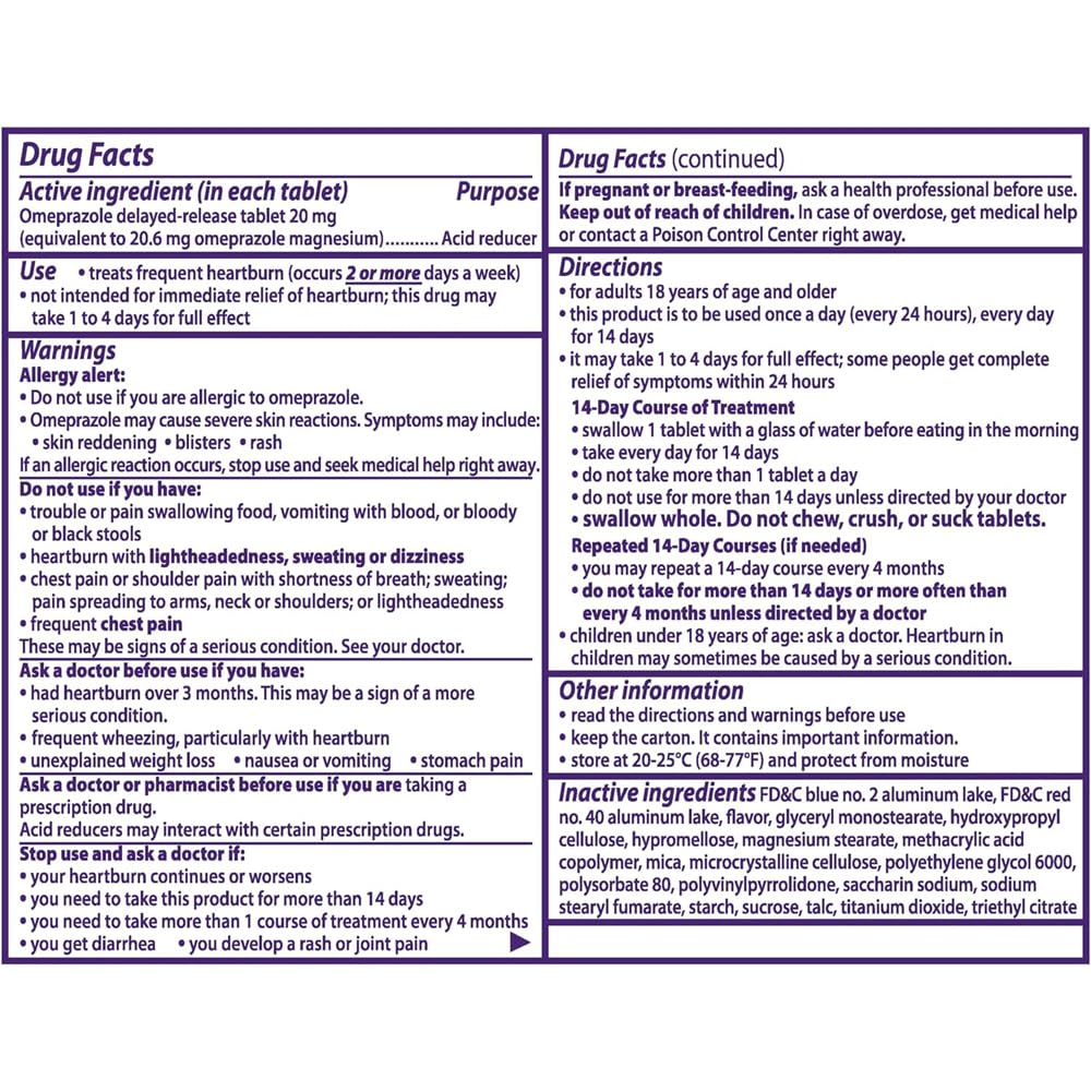 Prilosec OTC Wildberry flavor cue suggesting pleasant taste during use