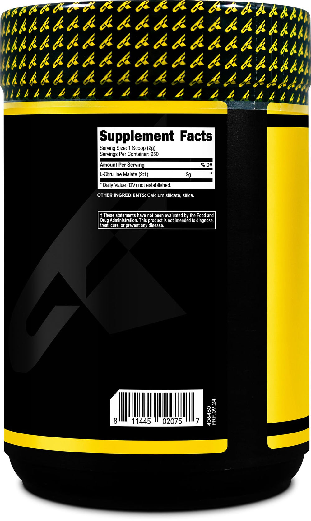 PrimaForce L-Citrulline Malate powder tub label emphasizes clean, non-GMO formula.