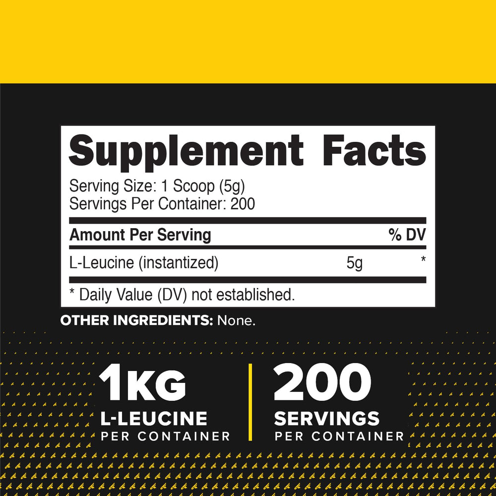 Primaforce L-Leucine powder scoop showing precise 5 g serving.