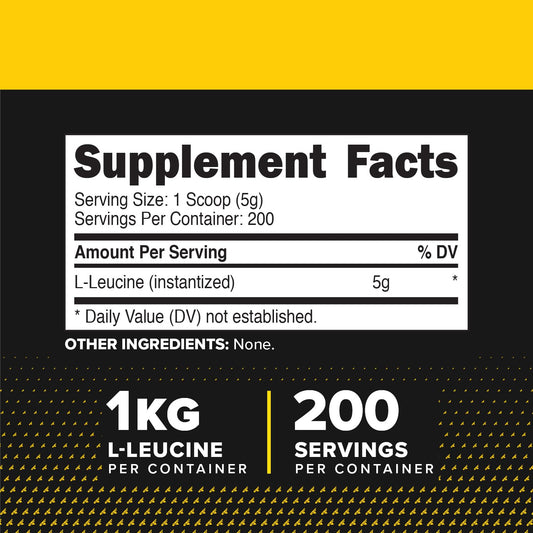 Primaforce L-Leucine powder scoop showing precise 5 g serving.