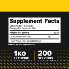 Primaforce L-Leucine powder scoop showing precise 5 g serving.