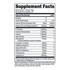 Primaforce Pre-Workout Complex grape scoop emphasizes fast mix and readiness.